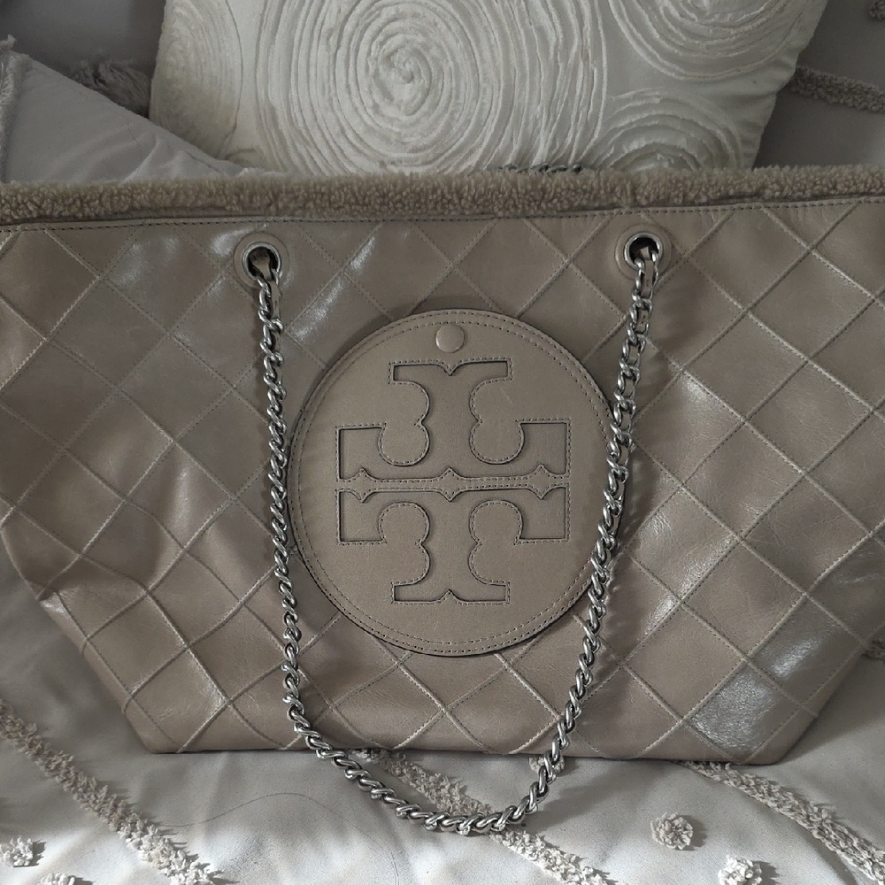 Tory Burch Metallic Quilted Tote